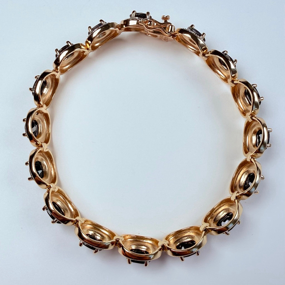 Ross Simons 9.6 CT Blue Sapphire & Diamond Sterling Silver 925 Tennis Bracelet - Picture 3 of 12